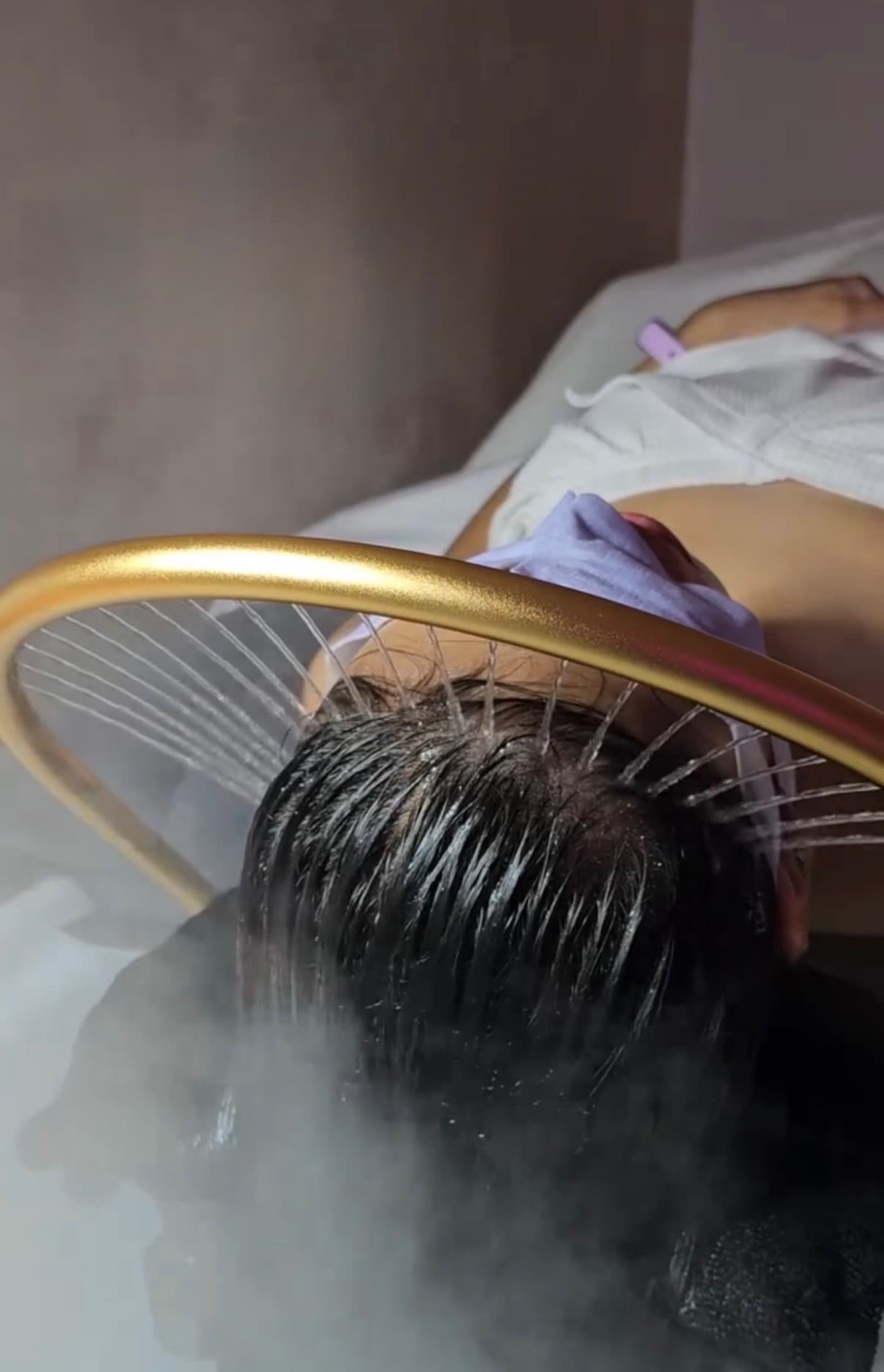 A head spa treatment at Beauty and the Barber
