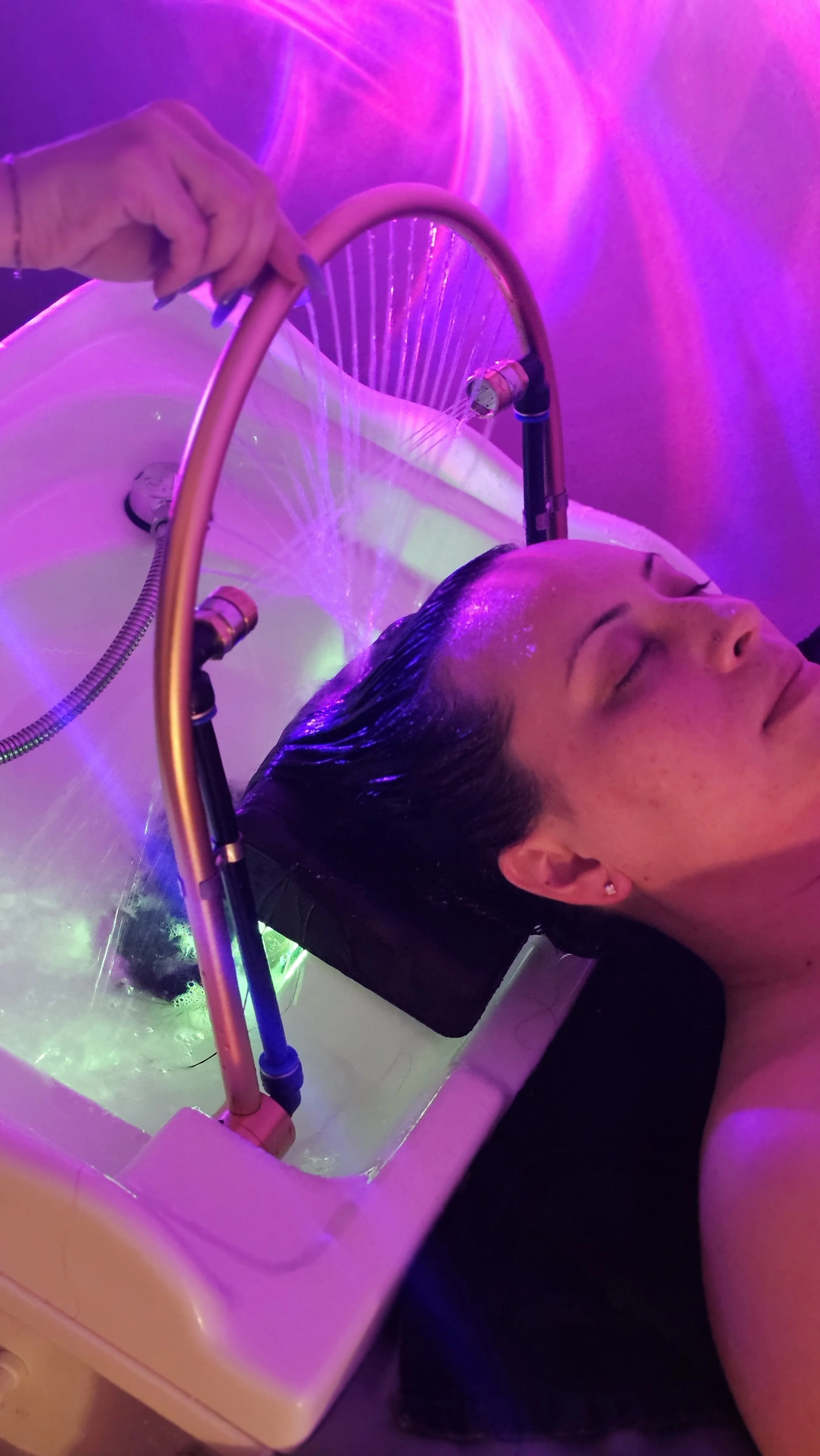 A head spa treatment at Beauty and the Barber